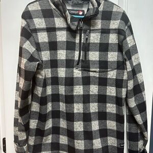 Canada Black and Gray Checkered Men's Zip-Up Sweater
